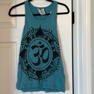 Teal Graphic Om Tank Top - Unbranded